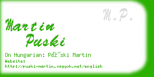 martin puski business card